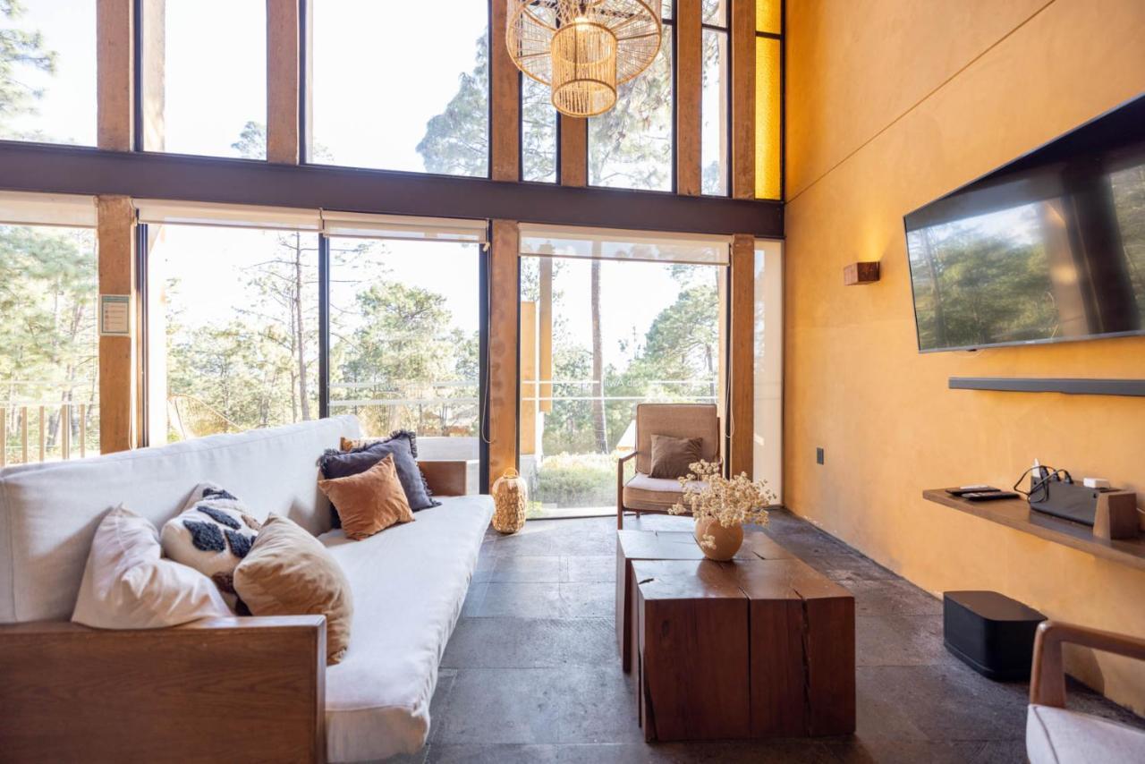 Cabana Lujo Con Alberca Climatizada Vistas Al Bosque De Масамитла Екстериор снимка